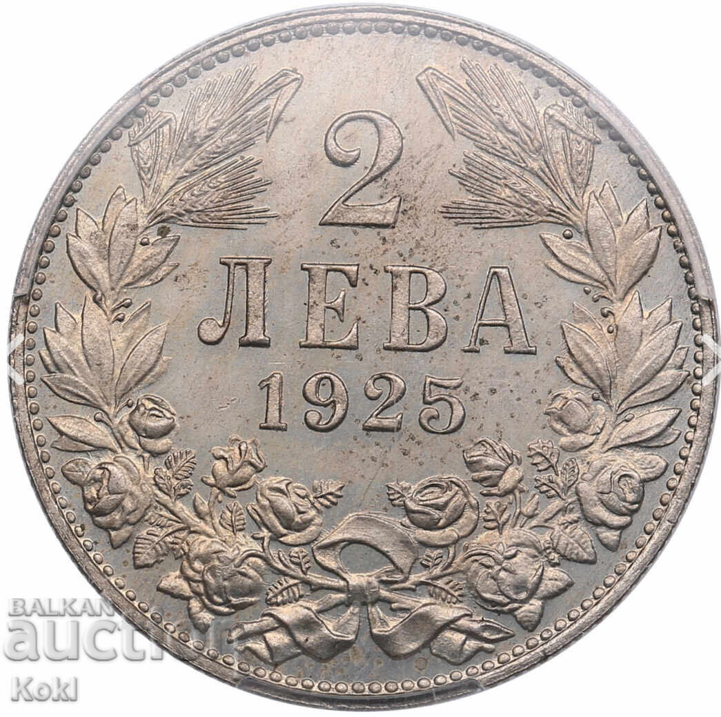 2 leva 1925 (no line) MS65