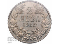 2 лева 1925 (без черта) MS65