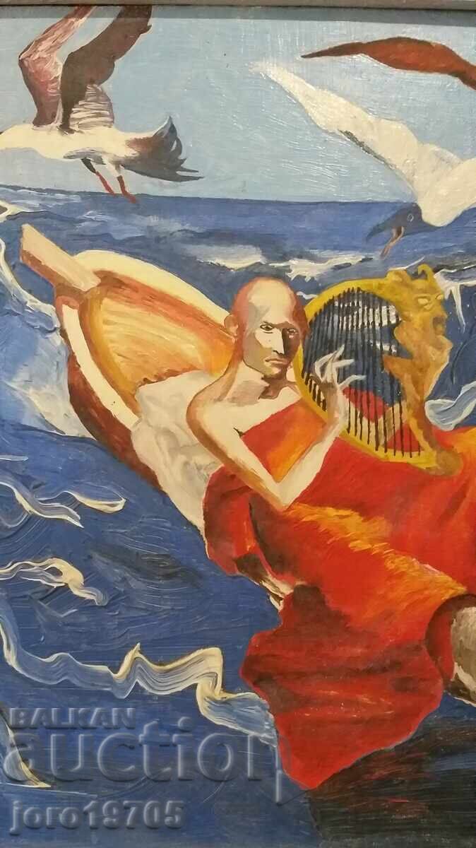 pictură veche în ulei, 1991, autor bulgar - 6