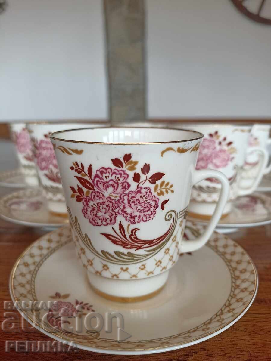 Serviciu de ceai din porțelan rusesc, fabrica LFZ