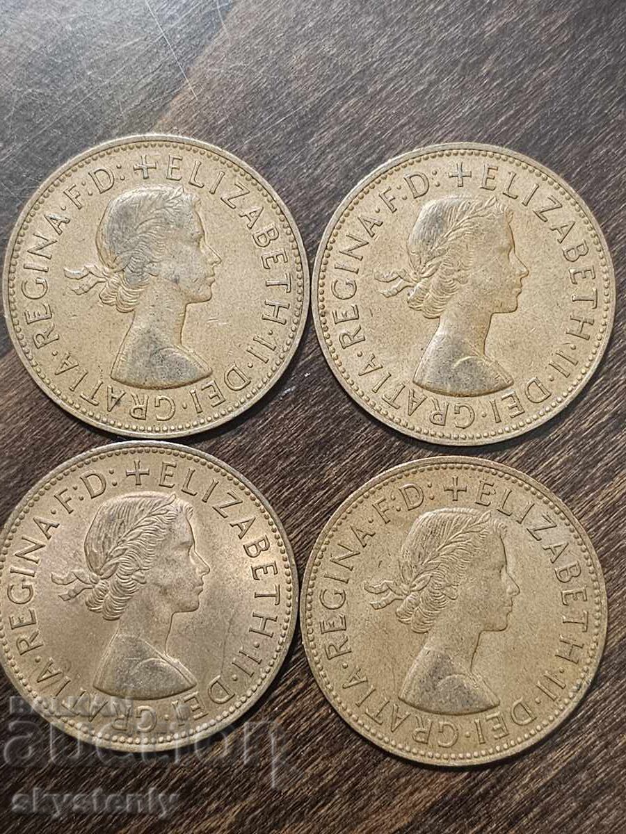4 x One Penny 1964 to 1967 with price € 10.00 | 19.56 BGN