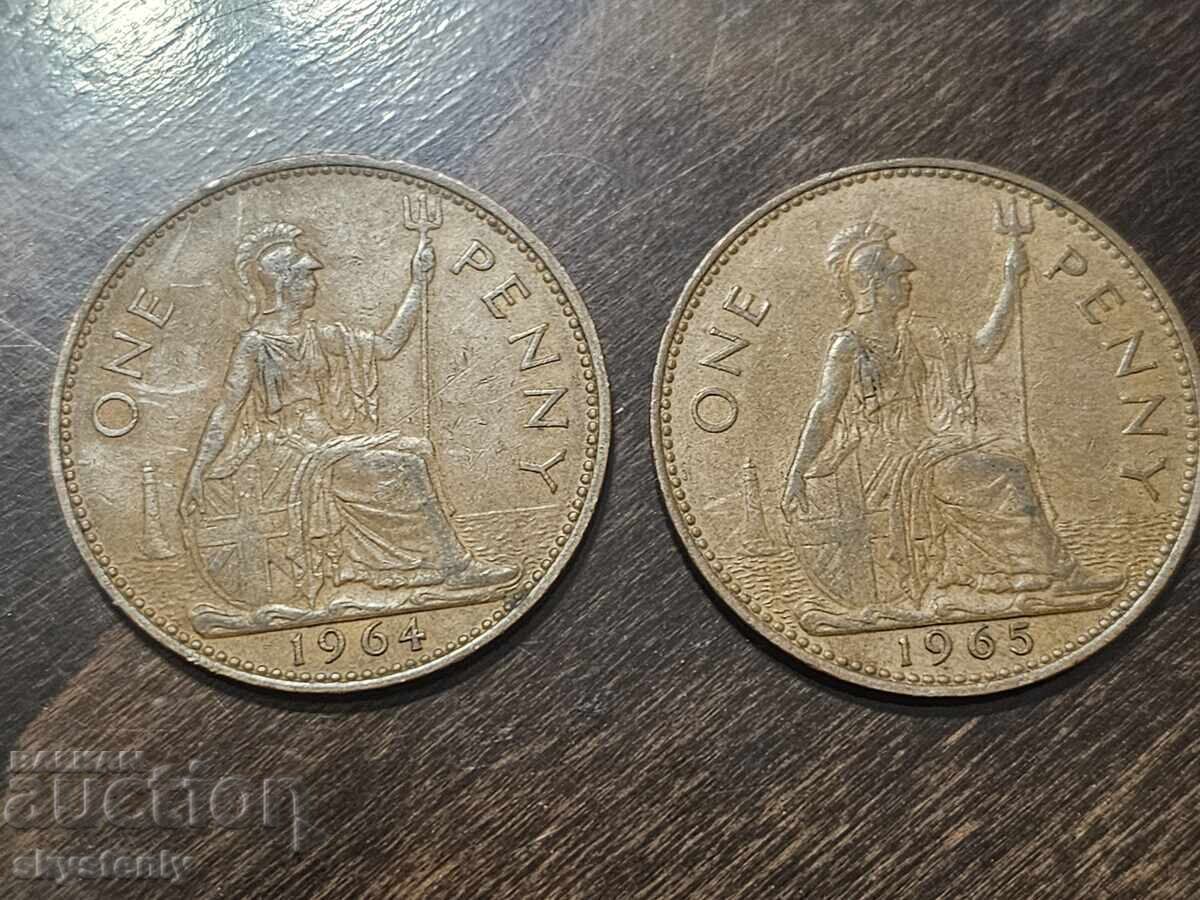 Auction  4 x One Penny 1964 to 1967