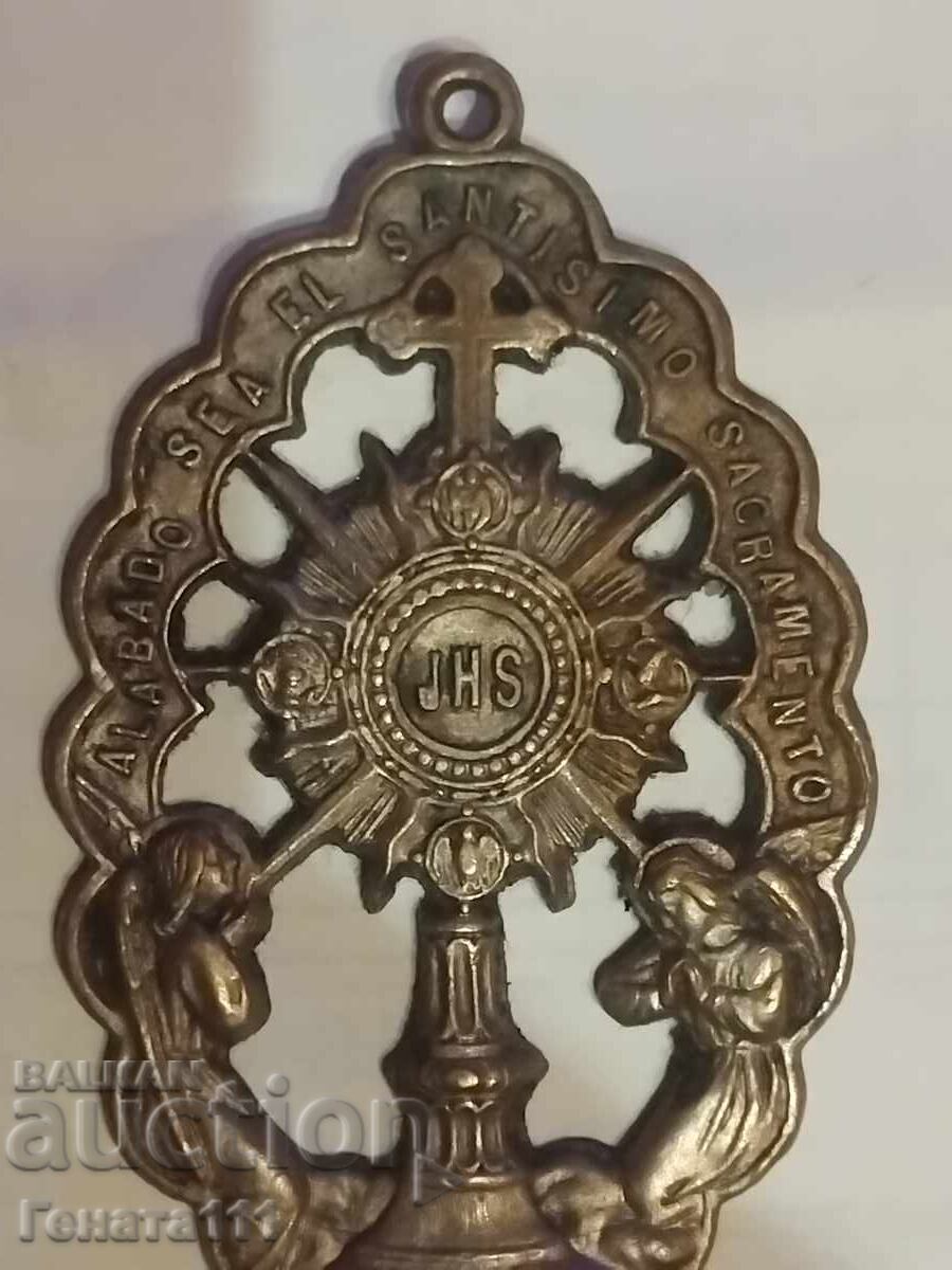 Medalion vechi cu medalie Sfânta Împărtășanie - 5 Medalion vechi cu medalie Sfânta Împărtășanie - 5