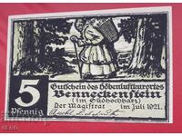 Банкнота-Германия-Саксония-Бенекенщайн-5 пфенига 1921