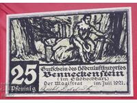 Банкнота-Германия-Саксония-Бенекенщайн-25 пфенига 1921