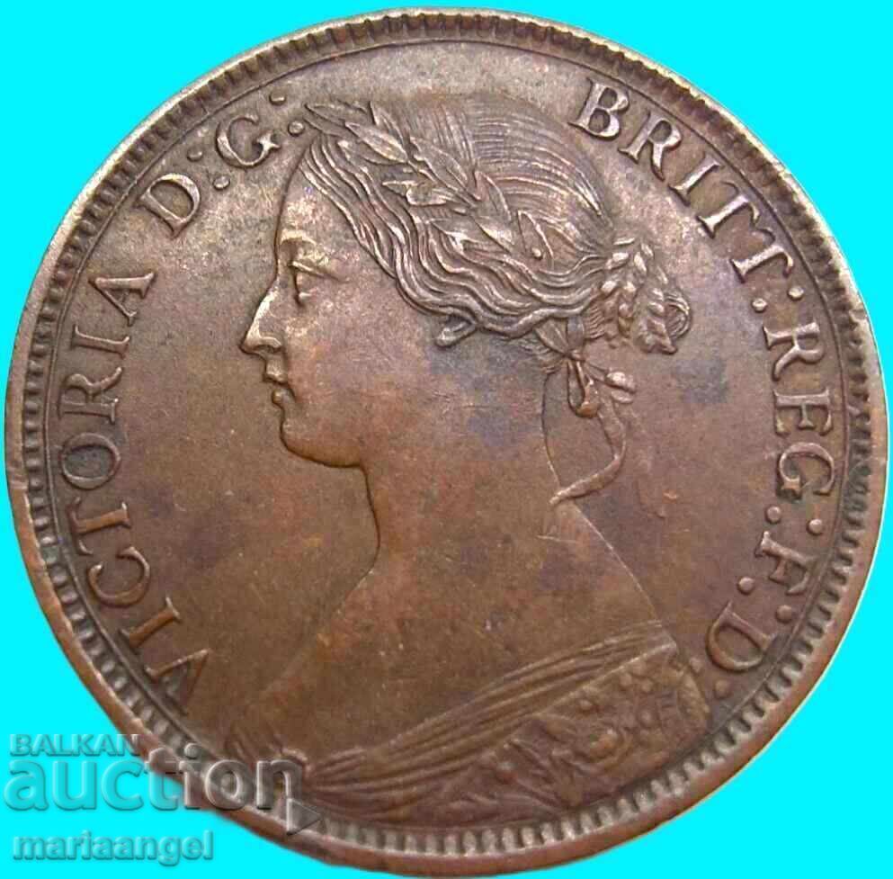 Великобритания 1 Фартинг 1860 Виктория - рядка година - 7