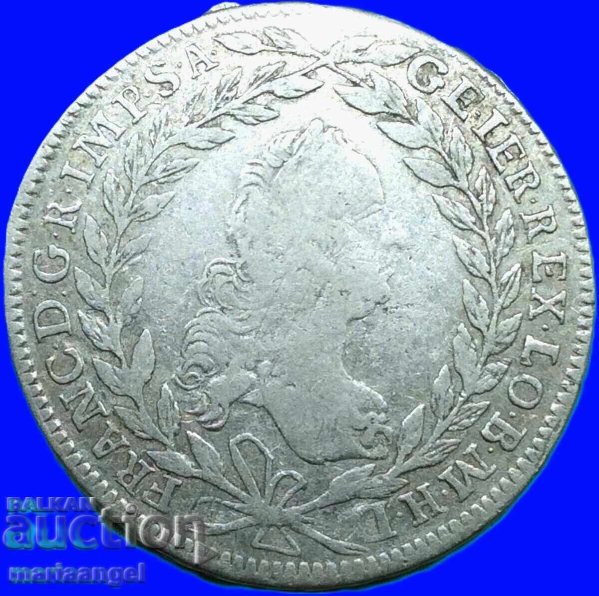 Auction  Austria 20 Kreuzer 1764 Franz Stefan Silver - RARE