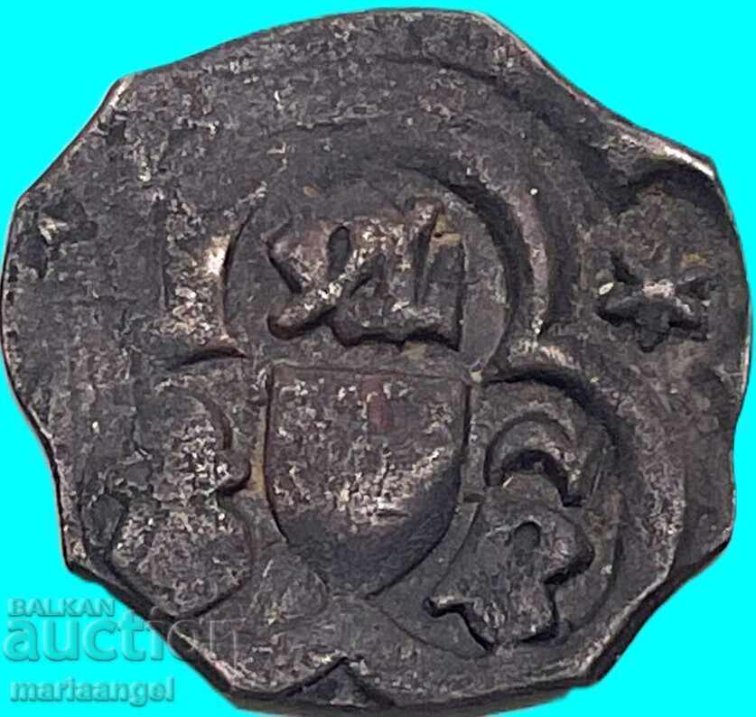 Licitație 1 Pfennig cu 2 stele Austria Viena Albrecht V monedă cu 1 față