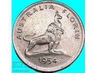 Αυστραλία 1954 2 σελίνια (Φλορίνι) Ελισάβετ Β' 11.38γρ