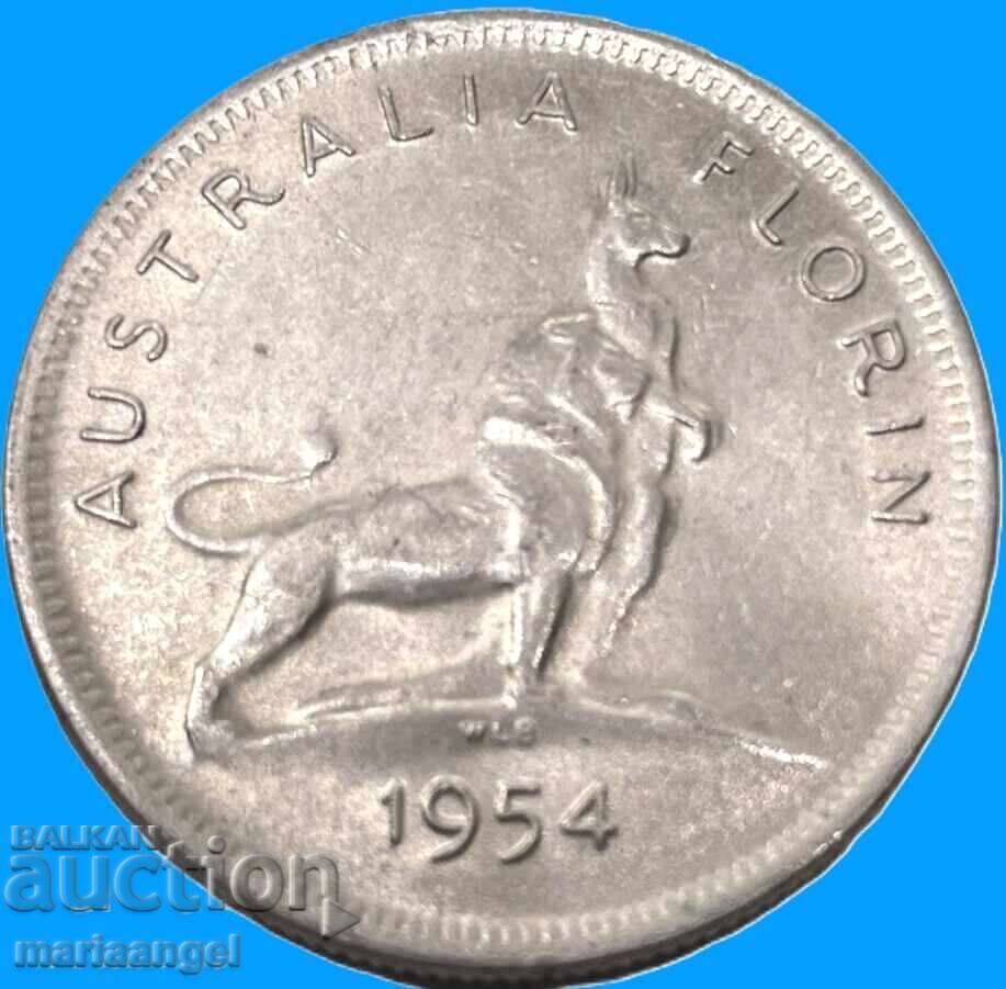 Αυστραλία 2 σελίνια (Φλορίνι) 1954 11,38γρ Ελισάβετ Β'