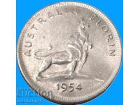Australia 2 șilingi (Florin) 1954 11,38g Elisabeta a II-a