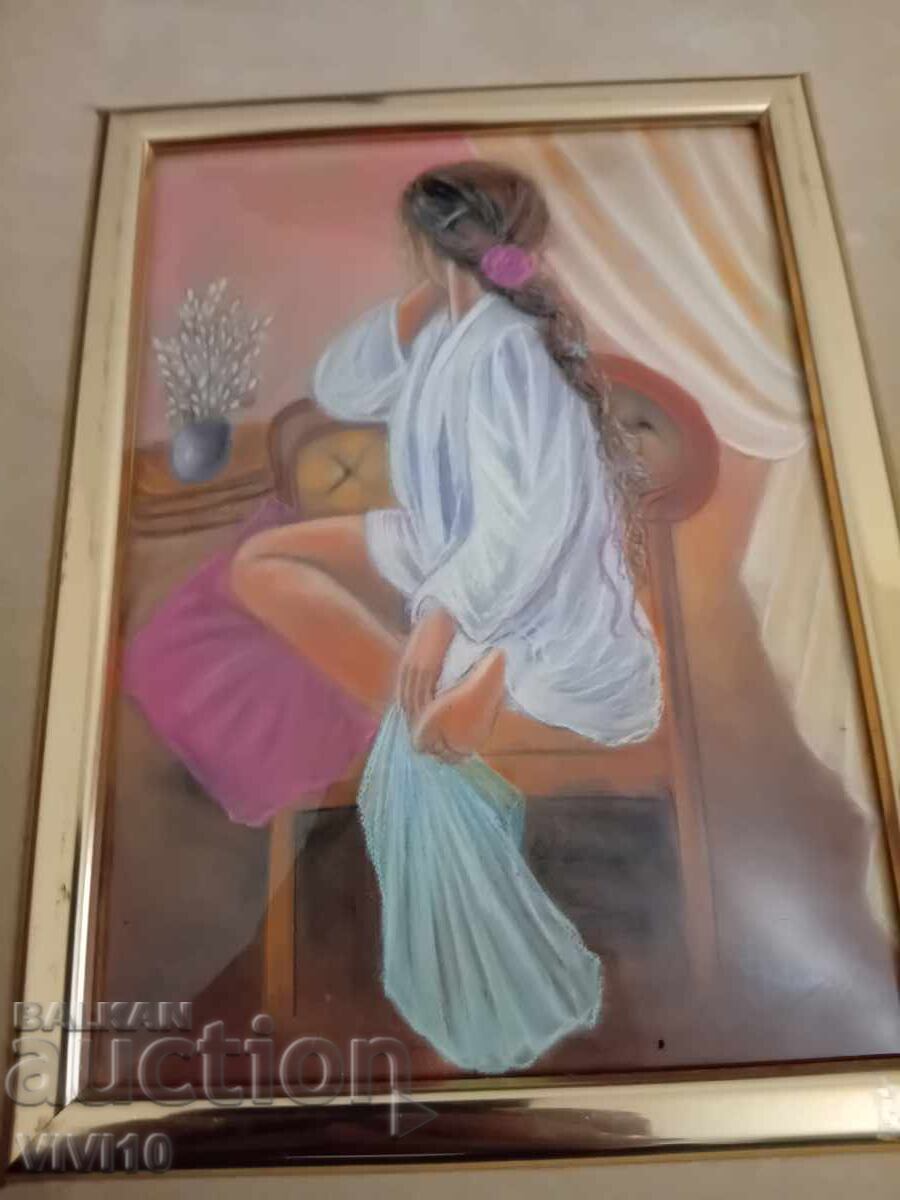 Παλαιός πίνακας, ξύλινη κορνίζα, 33εκ επί 38εκ με τιμή € 30.00 | 58.67 BGN