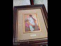 Παλαιός πίνακας, ξύλινη κορνίζα, 33εκ επί 38εκ