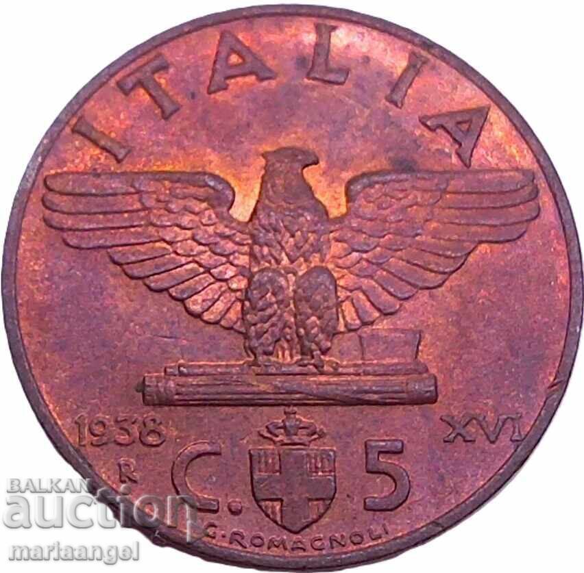 1938 5 centesimi Italy Eagle bronze - 5