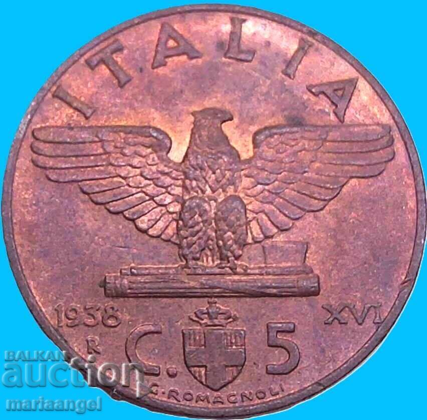 1938 5 centesimi Italy Eagle bronze