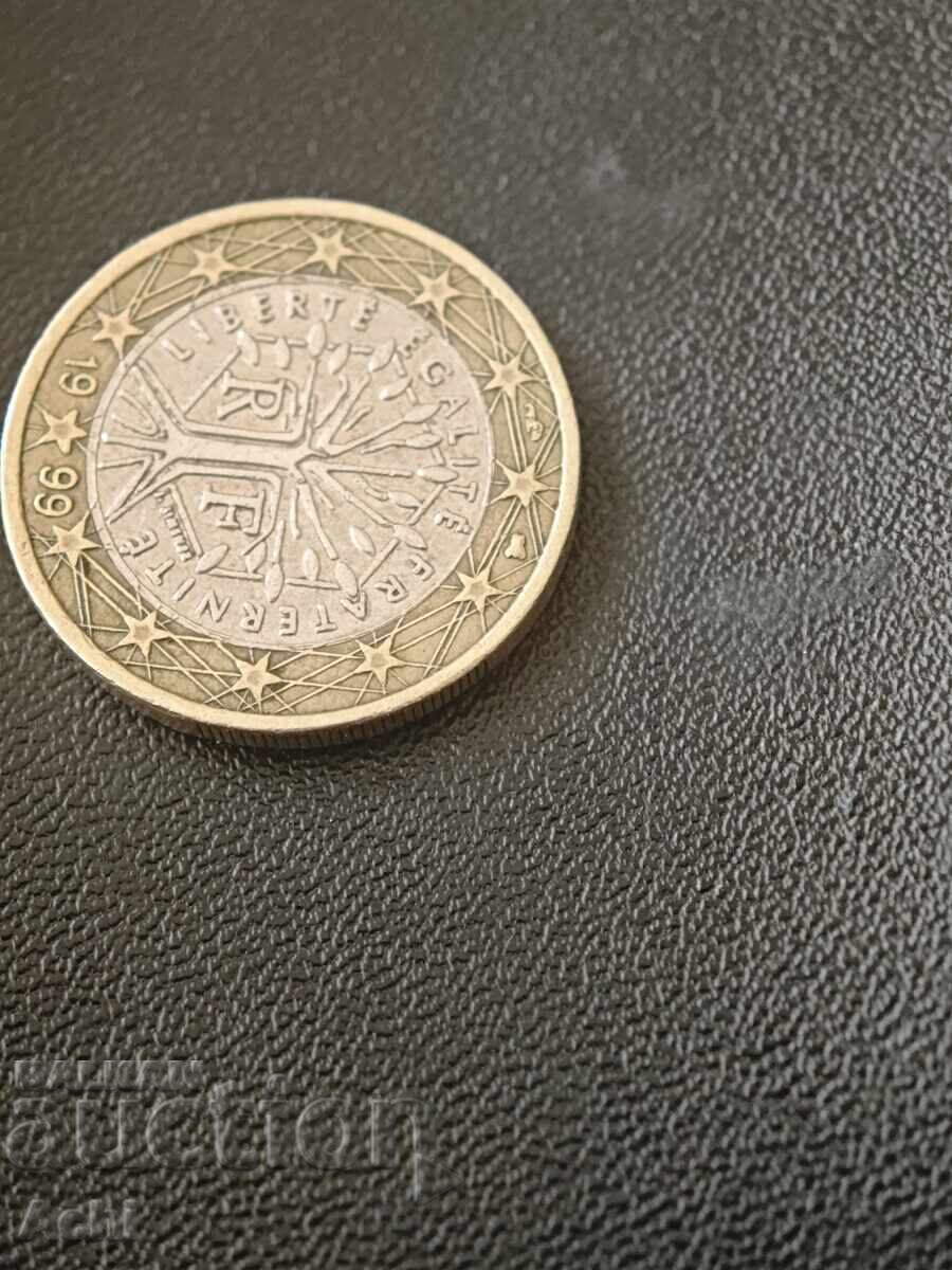 1 евро 1999г Франция дървото на живота с цена € 50.00 | 97.79 лв.