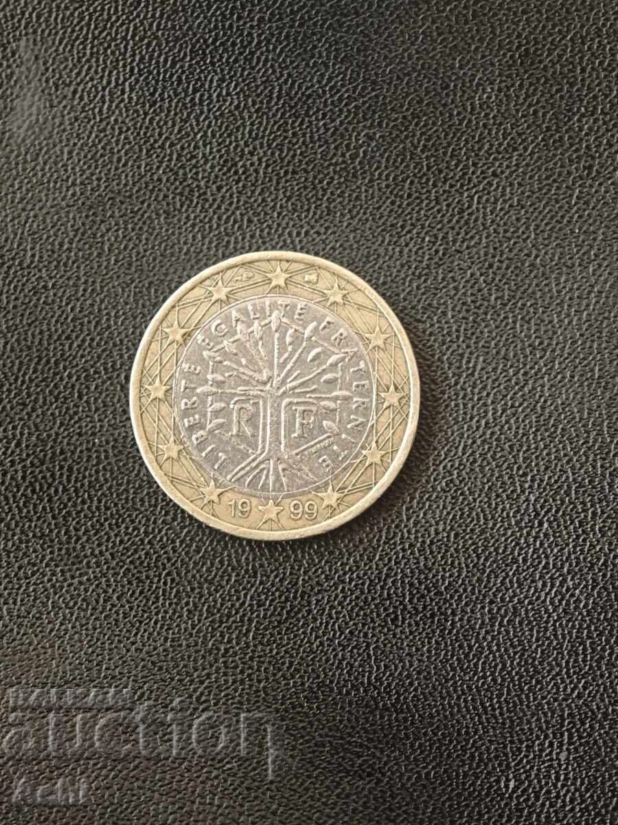 1 евро 1999г Франция дървото на живота