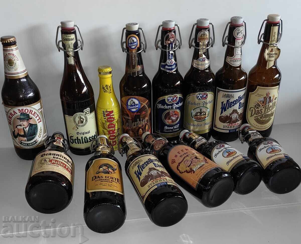 ЛОТ РЕДКИ БИРЕНИ ШИШЕТА С ТАПИ ШИШЕ БУТИЛКА БИРА ПРАЗНИ ЗДРА