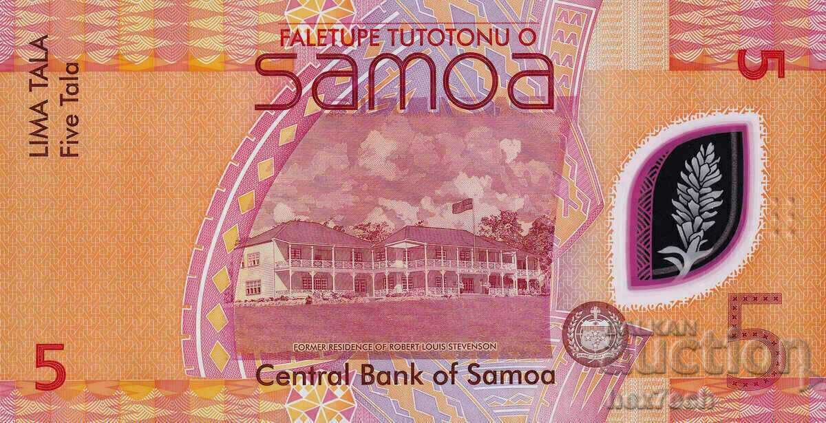 Licitație ❤️ ⭐ Samoa 2023 5 tala polimer UNC nou ⭐ ❤️