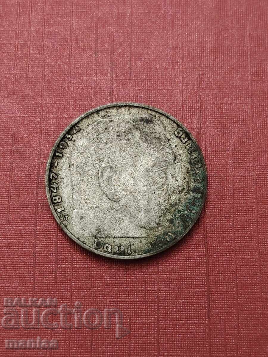 Delivery of 2 Marks 1938 Silver!