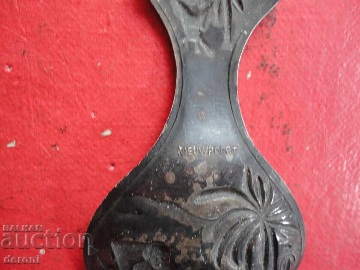 Αντίκα ανάγλυφο επαργυρωμένο ολλανδικό κουταλάκι κουτάλι - 5
