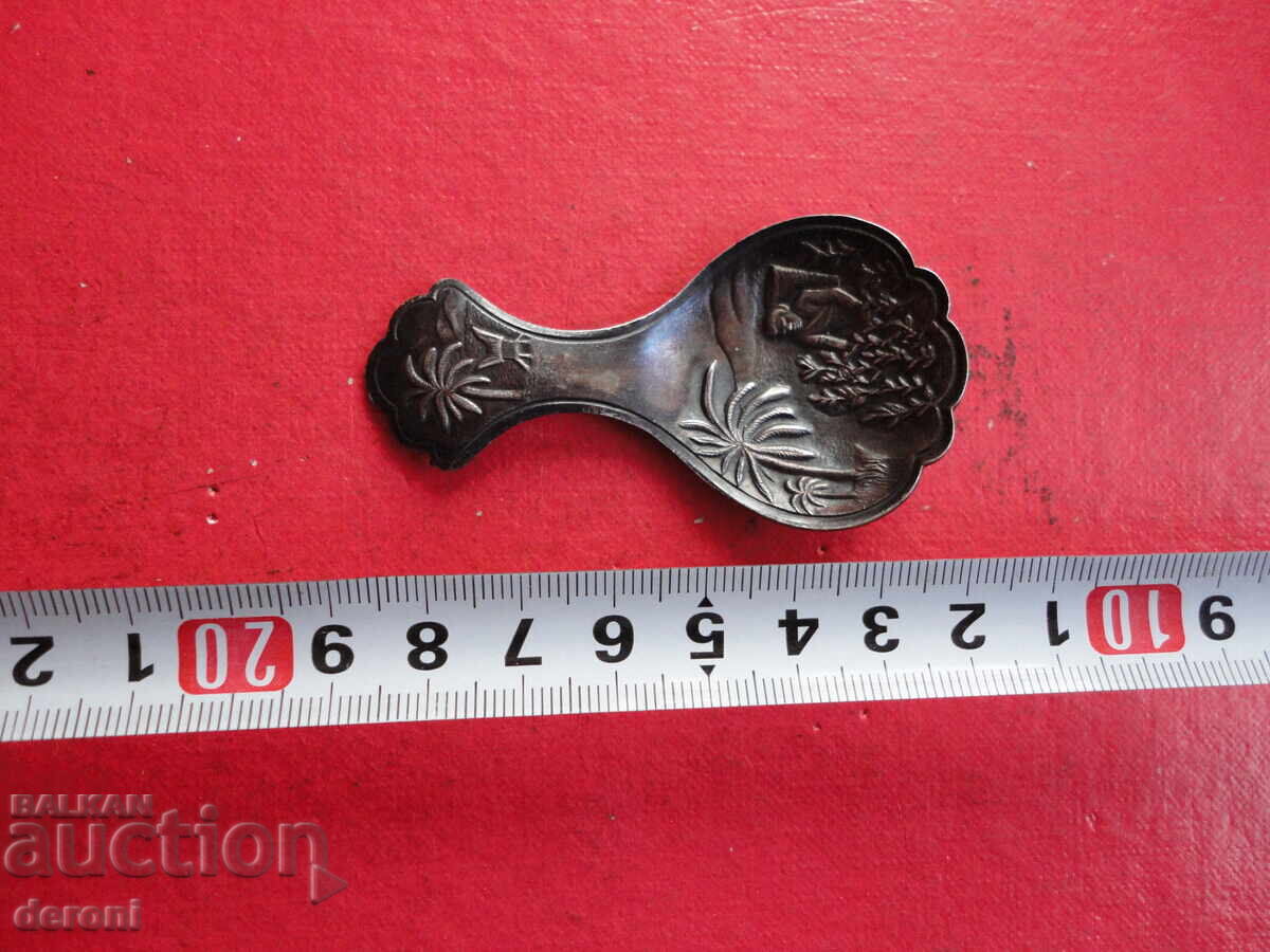 Αντίκα ανάγλυφο επαργυρωμένο ολλανδικό κουταλάκι κουτάλι