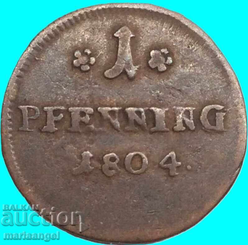 Παράδοση Γερμανία 1 pfennig 1804 Levenstein χάλκινο - σπάνιο νόμισμα