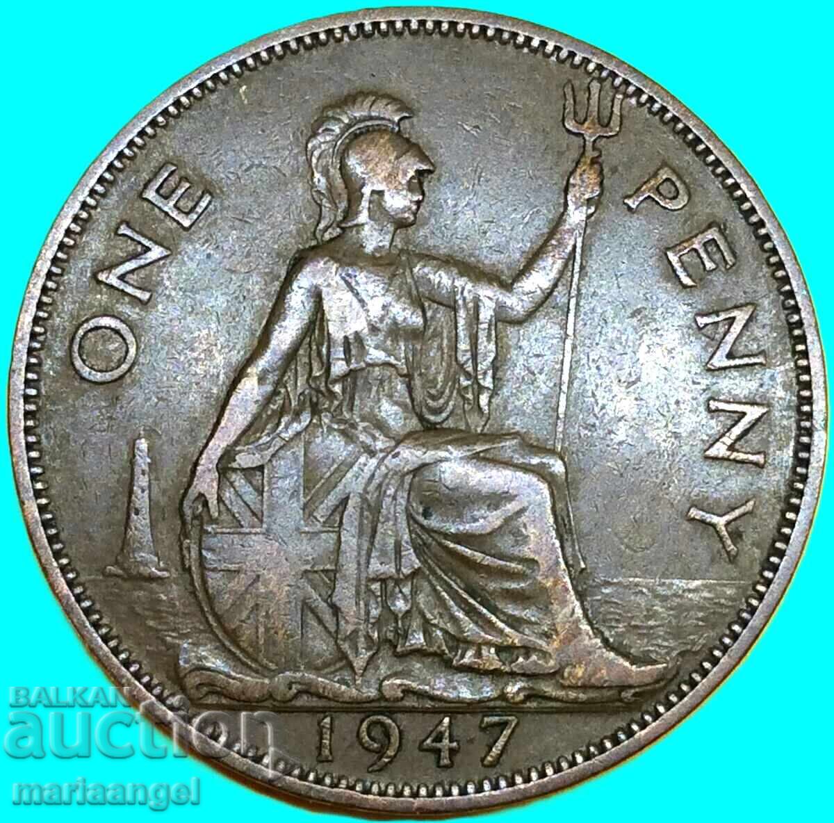 Μεγάλη Βρετανία 1 Penny 1947 George VI 30mm Χάλκινο - 5 Μεγάλη Βρετανία 1 Penny 1947 George VI 30mm Χάλκινο - 5