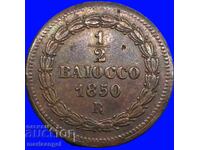 1/2 байоко 1850 Ватикана РИМ 23мм бронз