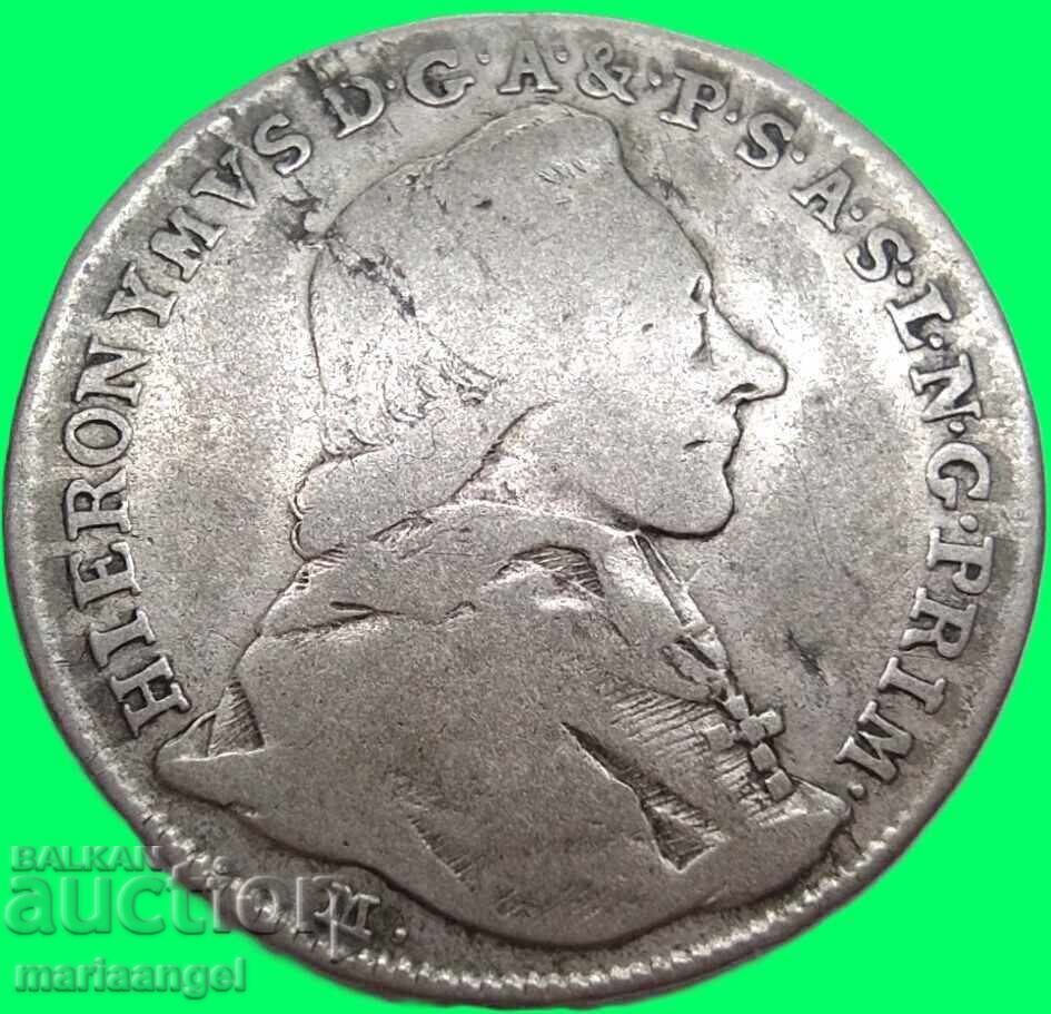 Австрия 10 кройцера 1788 Залцбург Иероним фон Колоредо рядка с цена € 39.00 | 76.28 лв.