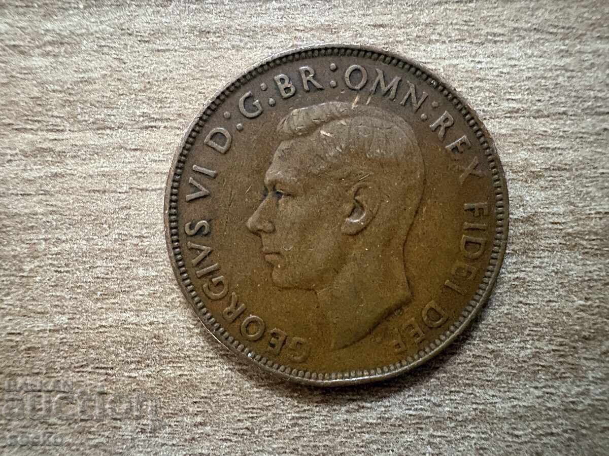 Australia - 1 penny (1950) - Punct după "PENNY" cu preț € 0.70 | 1.37 BGN