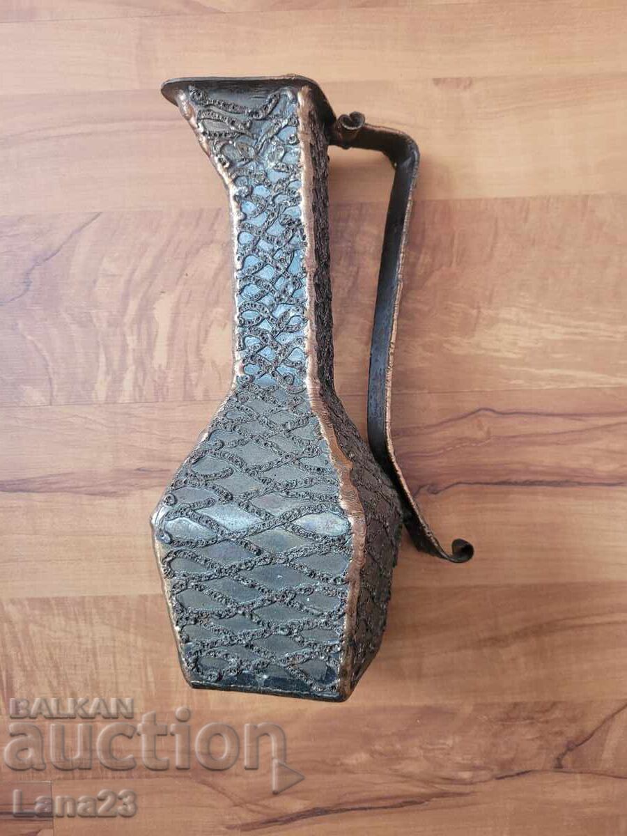 Auction  Vintage metal vase, pitcher