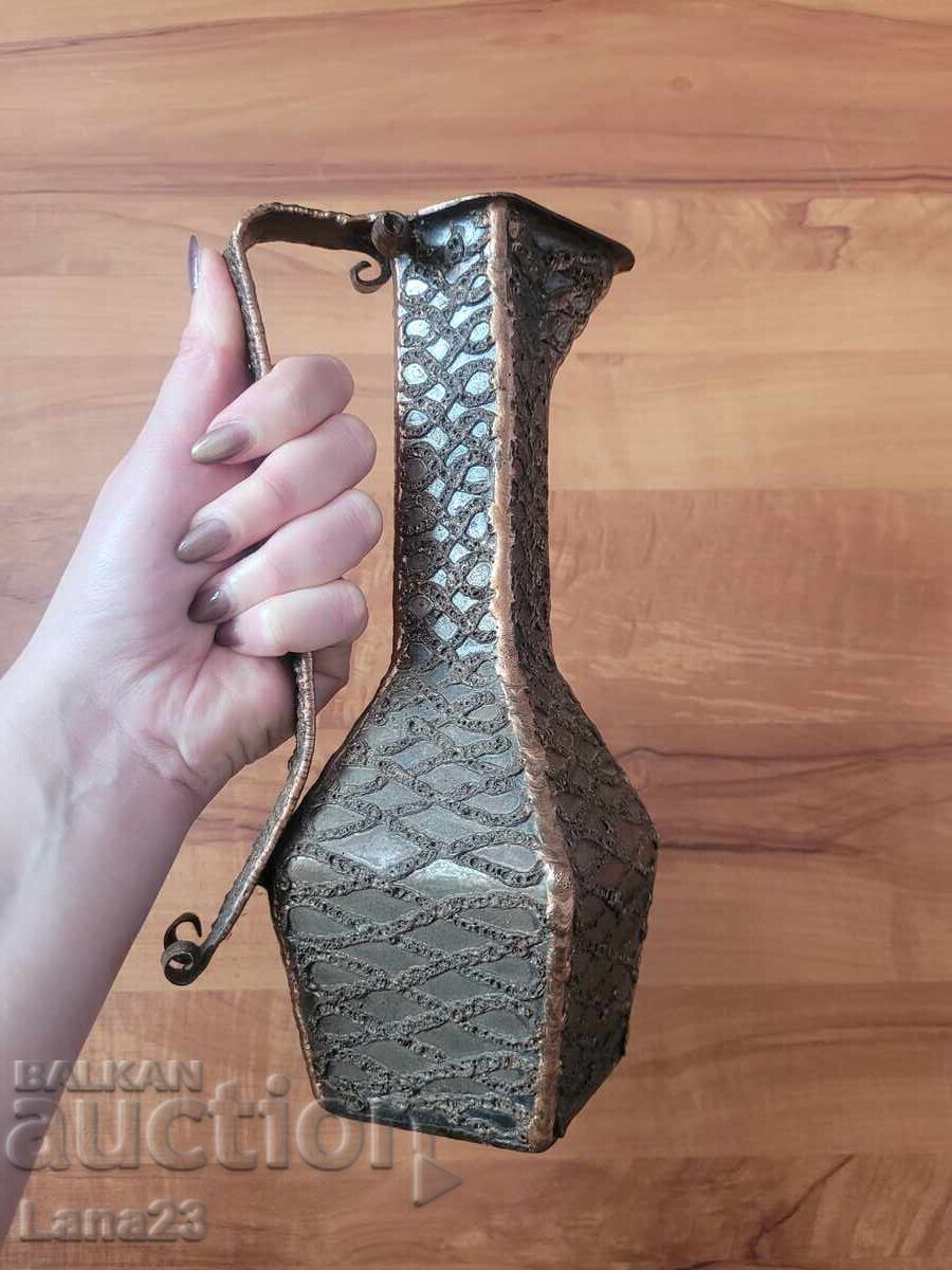 Vintage metal vase, pitcher