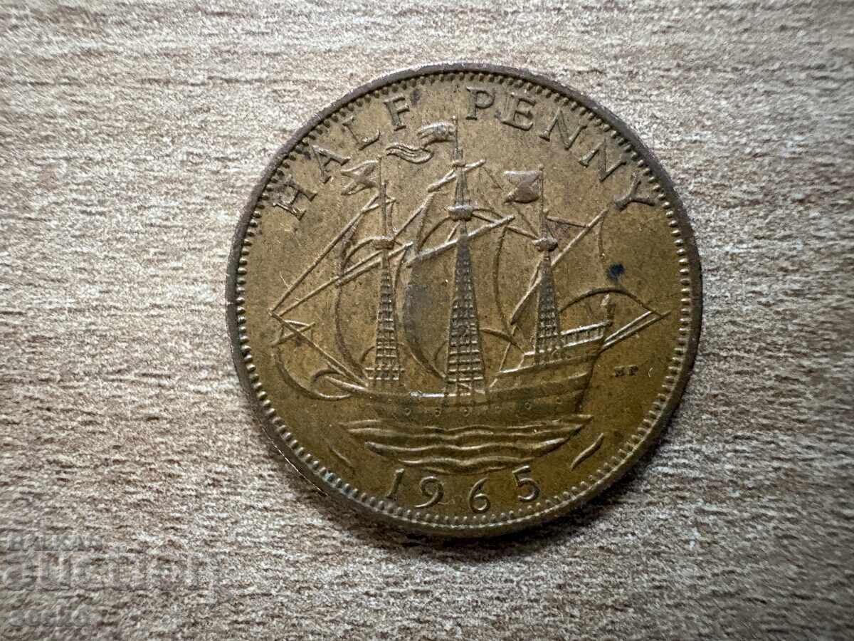 Regatul Unit - 1/2 penny (1965)
