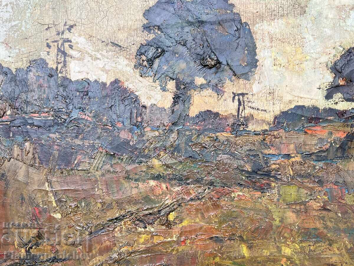 TABLOU FOARTE VECHI, ULEI PE PÂNZĂ - 6