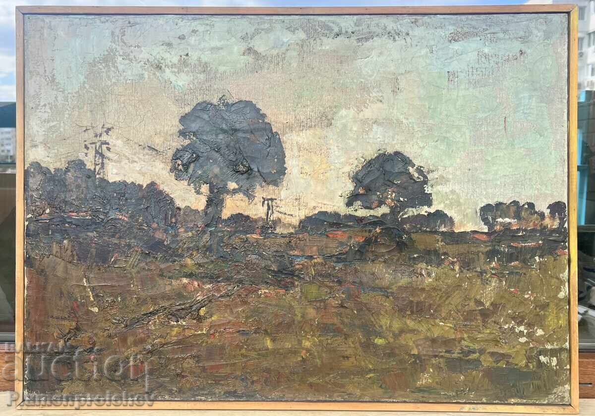 TABLOU FOARTE VECHI, ULEI PE PÂNZĂ