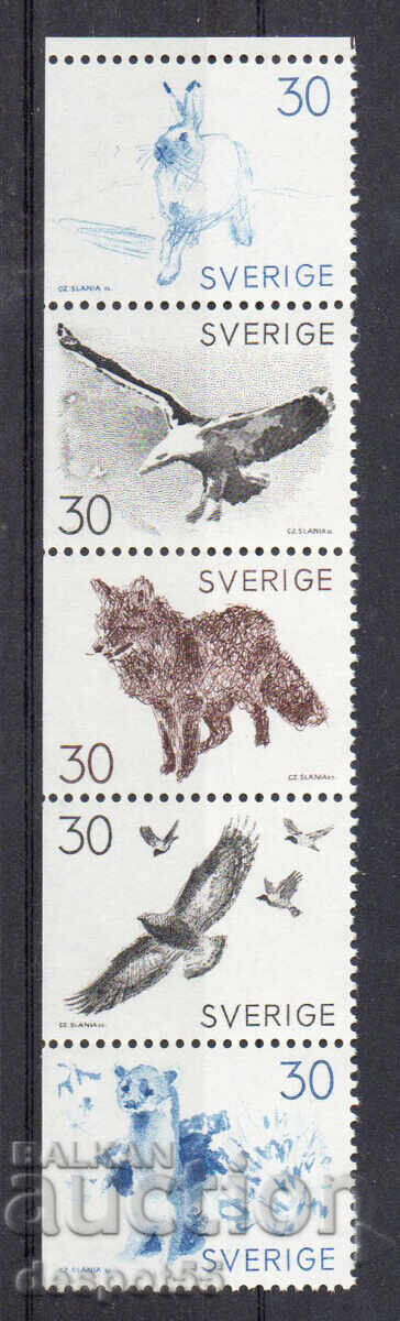 1968. Suedia. Animale - hârtie fluorescentă