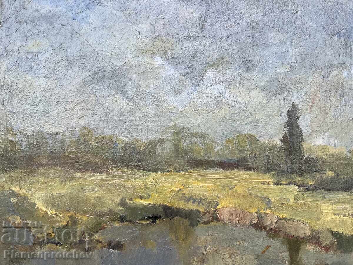 TABLOU FOARTE VECHI, ULEI PE PÂNZĂ - 6