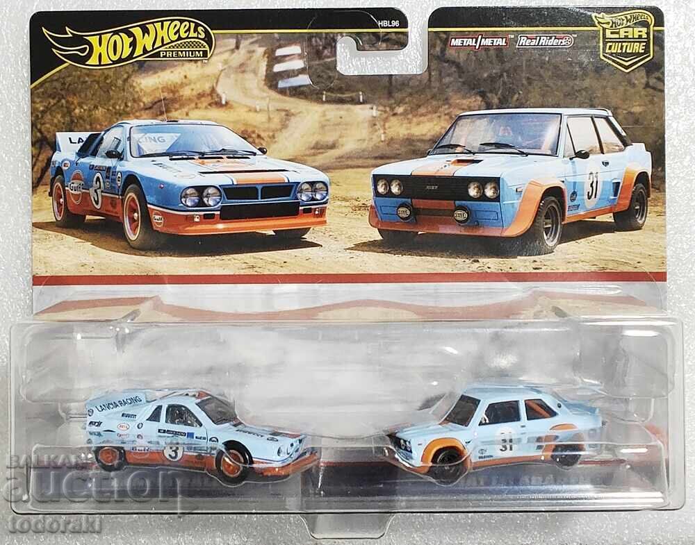 Hot Wheels Premium Gulf SET Lancia Rally 037 Fiat 131 Abarth