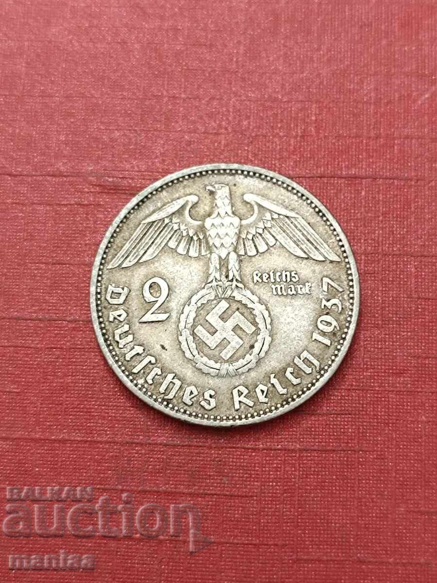 2 mărci 1937 Argint ! cu preț € 25.00 | 48.90 BGN 2 mărci 1937 Argint ! cu preț € 25.00 | 48.90 BGN