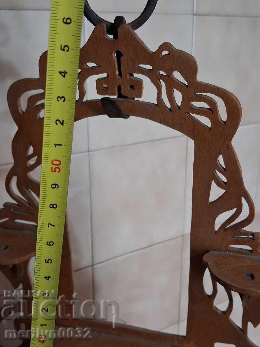 Παλαιό ξύλινο ράφι εικονοστασίου με ξυλόγλυπτα για εικόνες - 6