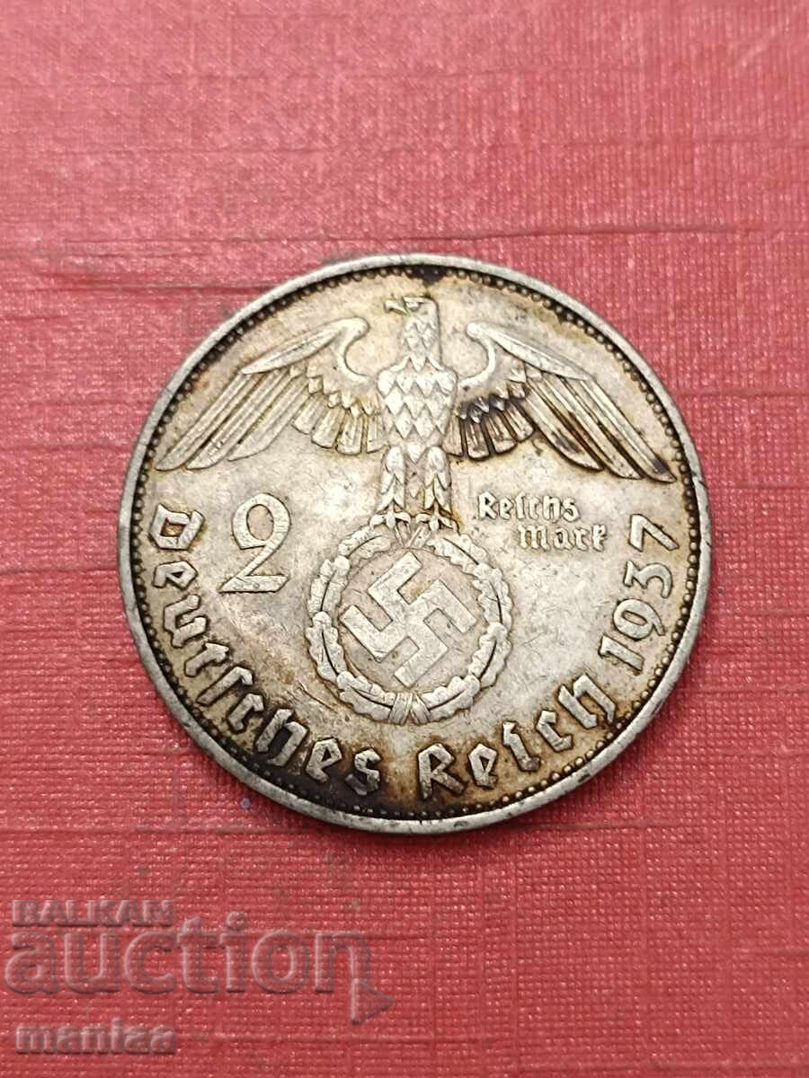 2 μάρκα 1937 Ασήμι ! 2 μάρκα 1937 Ασήμι !