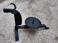 Old wrought iron candlestick lamp