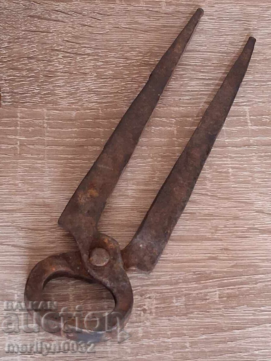 Стари клепани клещи керпедент ковано желязо - 5