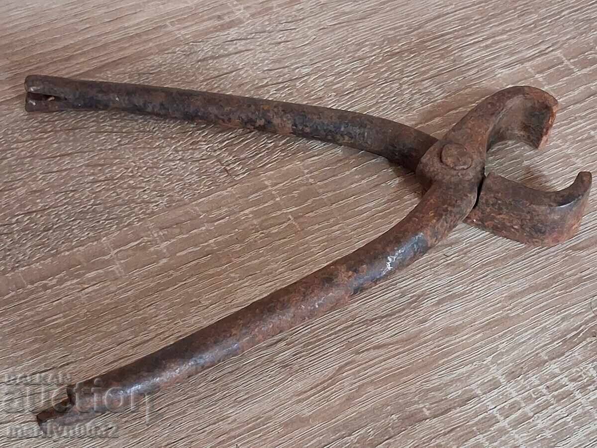 Clește vechi tip clește de dulgherie, fier forjat - 6