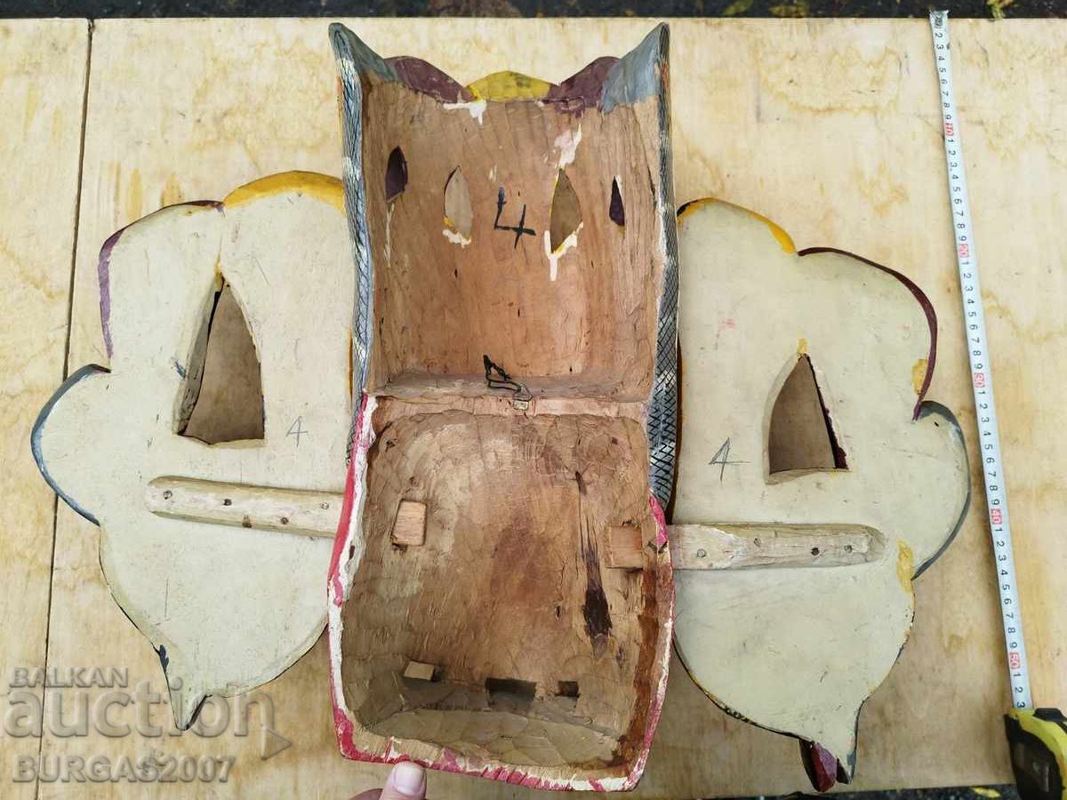 Old large wooden mask with snakes, cobras, Sri Lanka - 5 Old large wooden mask with snakes, cobras, Sri Lanka - 5