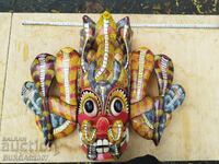 Old large wooden mask with snakes, cobras, Sri Lanka