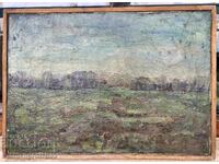 TABLOU FOARTE VECHI, ULEI PE PÂNZĂ