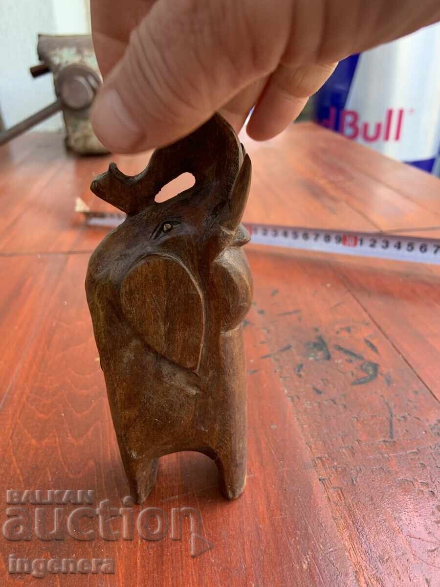 Licitație FIGURINĂ DIN LEMN SCULPTATĂ STATUETĂ SCULPTURĂ ELEFANT