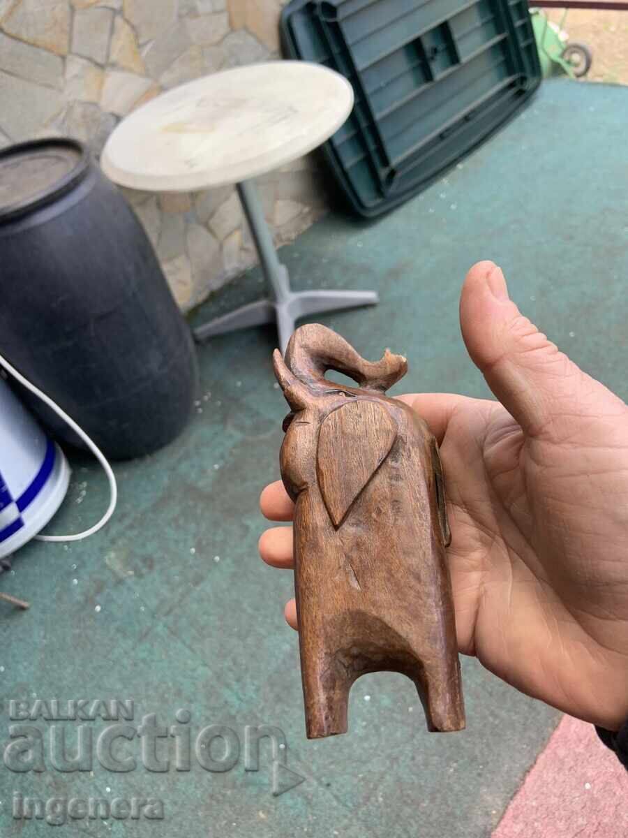 FIGURINĂ DIN LEMN SCULPTATĂ STATUETĂ SCULPTURĂ ELEFANT - 5